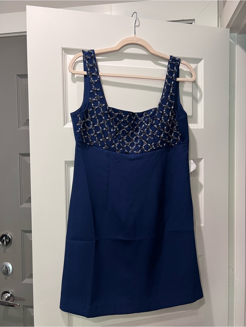 French Connection Navy Beaded Tank Mini Dress
